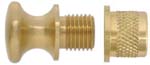 Small powder horn base plug, 3/8-24 thread with bushing, brass, made in USA